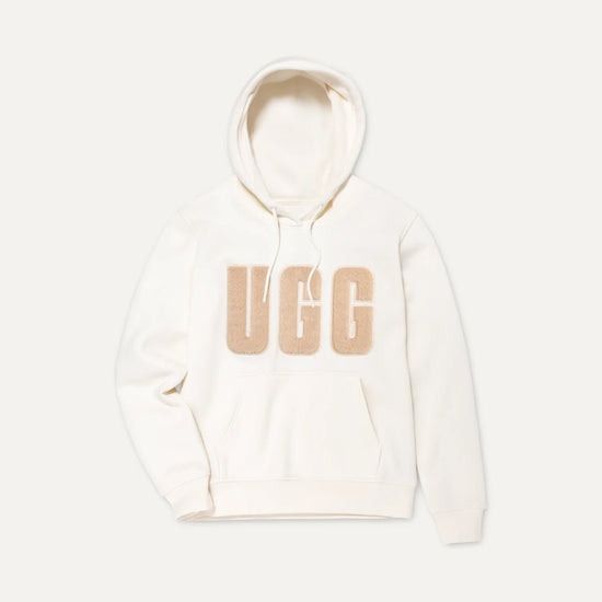 UGG REY UGGFLUFF LOGO Womens Hoodie Nimbus / Sand - Shuperb