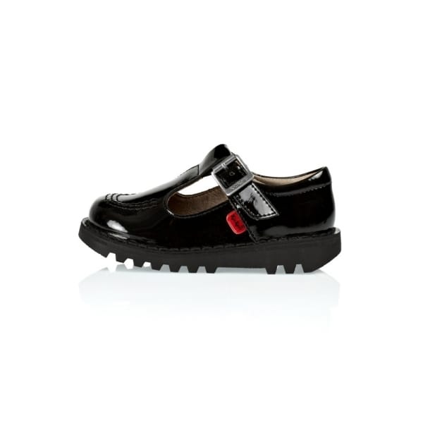 Kickers KICK T Girls Patent Leather Shoes Black - Shuperb