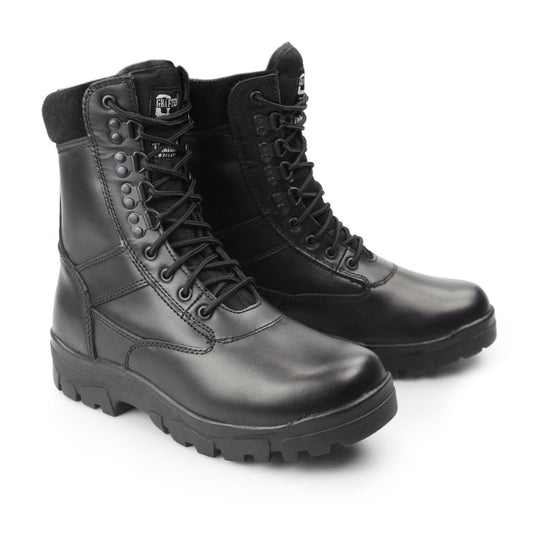 Grafters TOP GUN Unisex Leather Work Boots Black - Shuperb