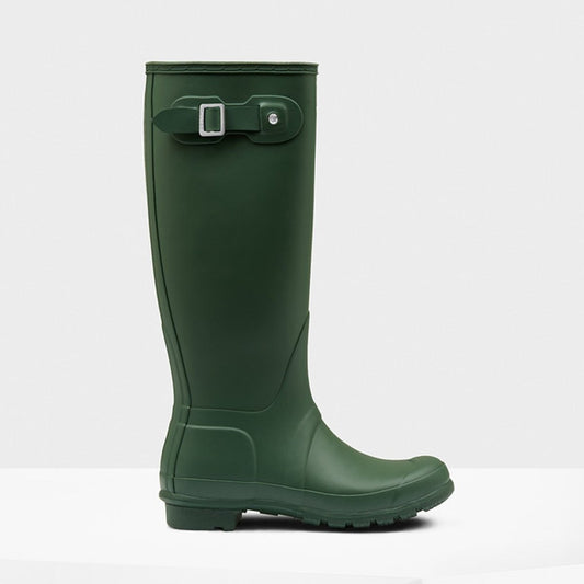 Hunter ORIGINAL TALL Ladies Rubber Wellington Boots Green - Shuperb