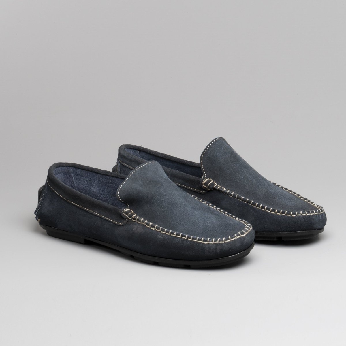 Catesby Shoemakers JOSHUA Mens Suede Leather Driving Loafers Navy - Shuperb