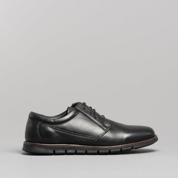 Dr Keller ANGUS Mens Leather Derby Shoes Black - Shuperb