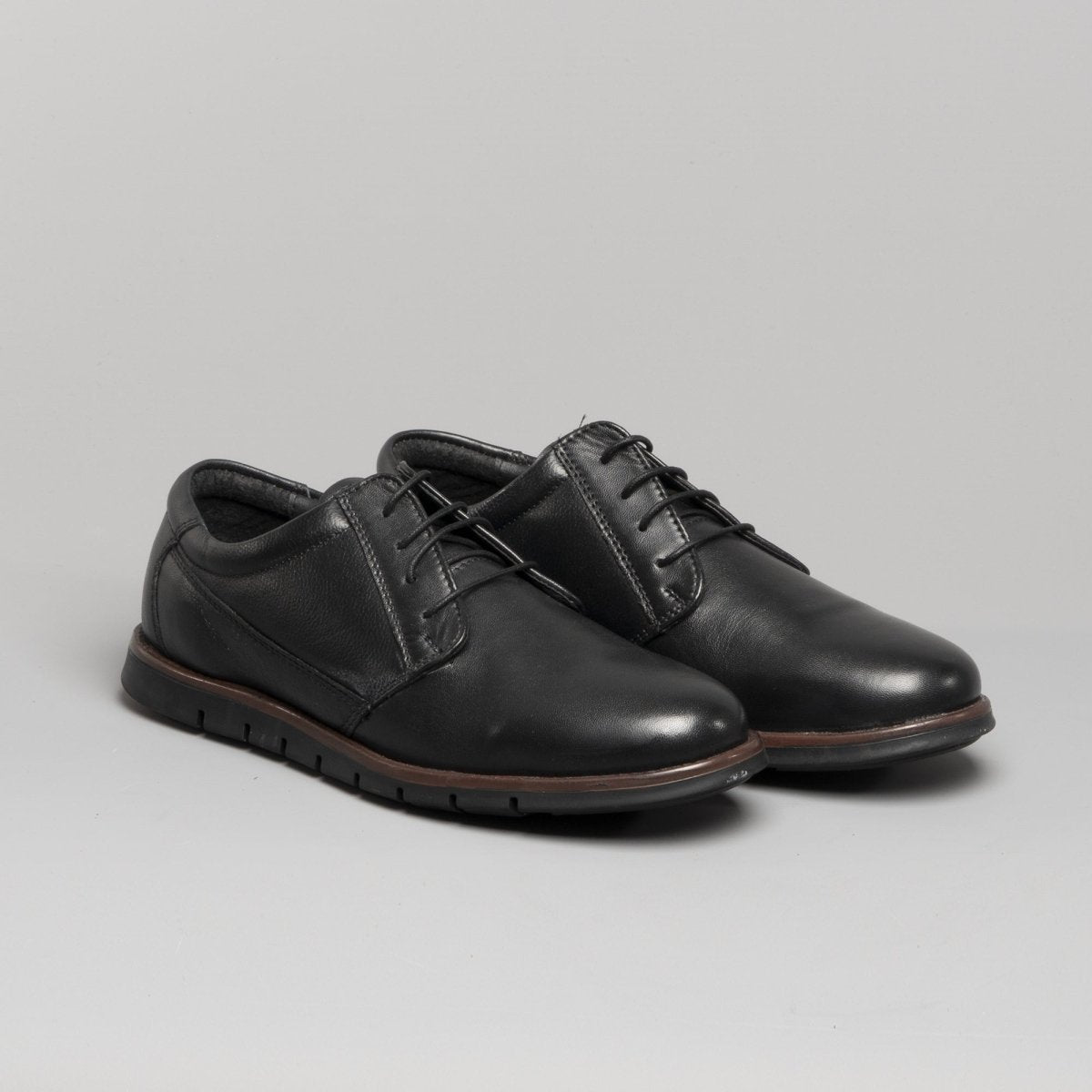 Dr Keller ANGUS Mens Leather Derby Shoes Black - Shuperb