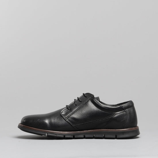 Dr Keller ANGUS Mens Leather Derby Shoes Black - Shuperb