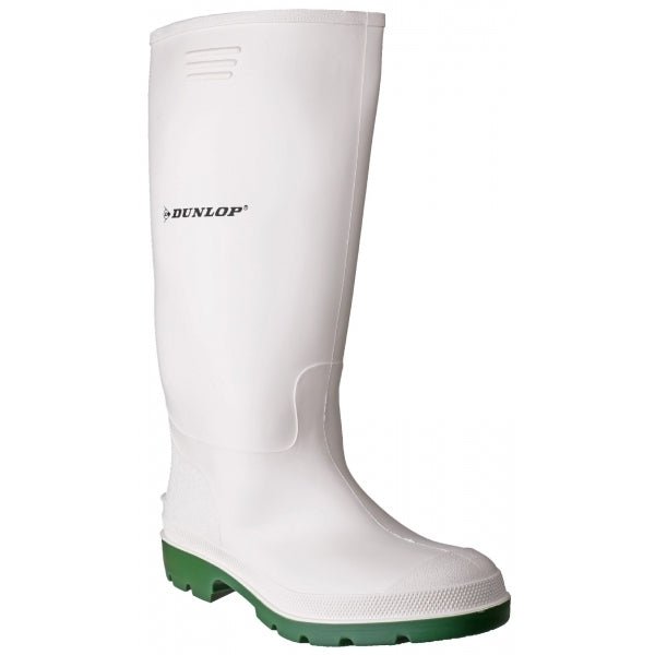 Dunlop PRICEMASTOR Ladies Wellington Boots White/Green - Shuperb