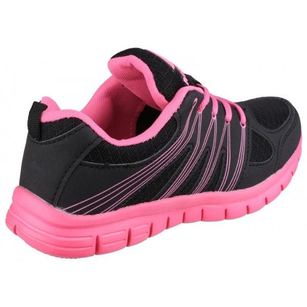 Mirak MILOS Ladies Mesh Trainers Black/Fuchsia - Shuperb