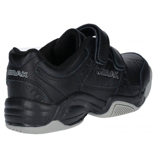 Mirak CONTENDER VELCRO Unisex Leather Trainers Black - Shuperb