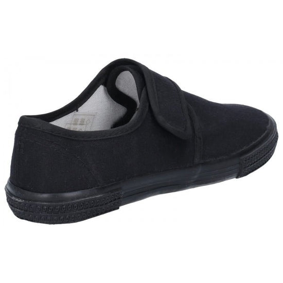 Mirak 99248 Unisex Canvas Touch Fasten Plimsolls Black - Shuperb