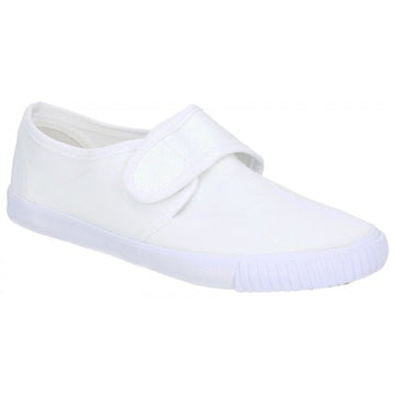 Mirak 99248 Unisex Canvas Touch Fasten Plimsolls White - Shuperb