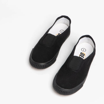 DEK BENNY Junior Unisex Single Gusset Plimsolls Black - Shuperb