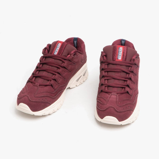 Skechers ENERGY Ladies Retro Sports Trainers Burgundy - Shuperb