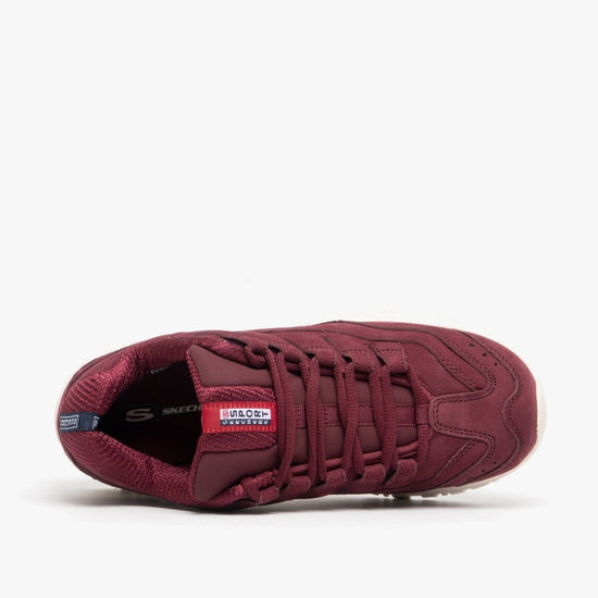 Skechers ENERGY Ladies Retro Sports Trainers Burgundy - Shuperb