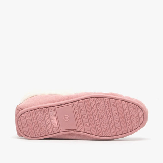 Mokkers EMILY Ladies Moccasin Slippers Pink - Shuperb