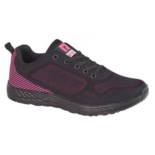 DEK FOX Ladies Casual Running Trainers Black/Fuschia - Shuperb