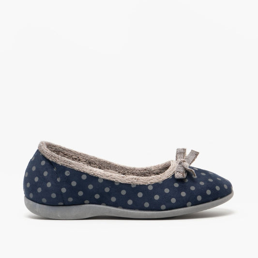 Sleepers LOUISE Ladies Full Slippers Navy - Shuperb