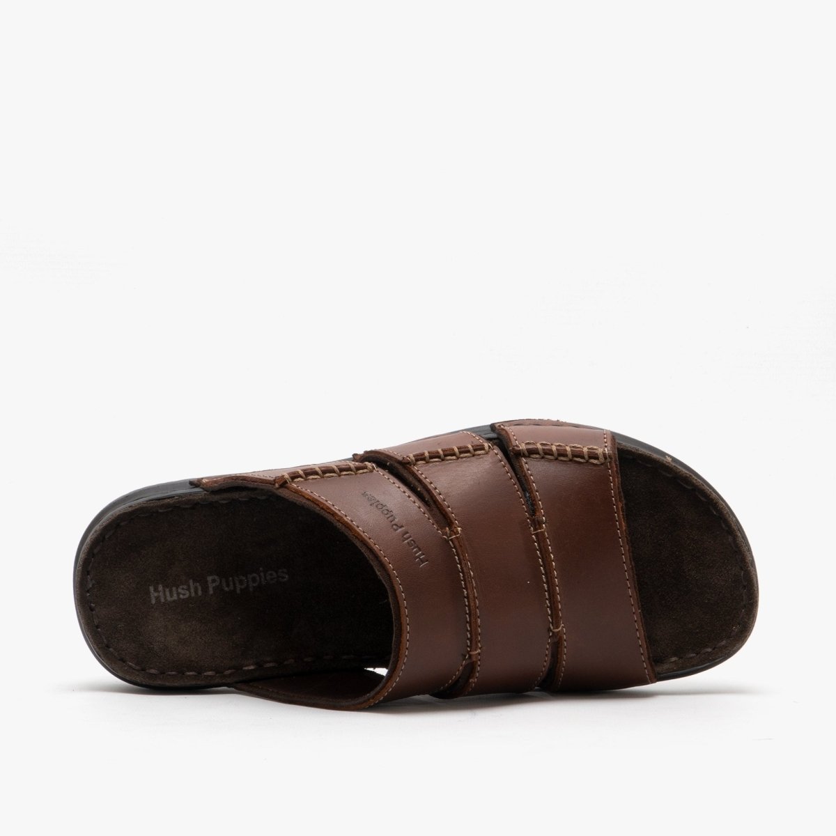 Hush Puppies CAMERON Mens Leather Mule Sandals Brown - Shuperb