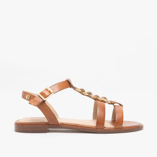 Hush Puppies LUCIA Ladies Leather Sandals Tan - Shuperb