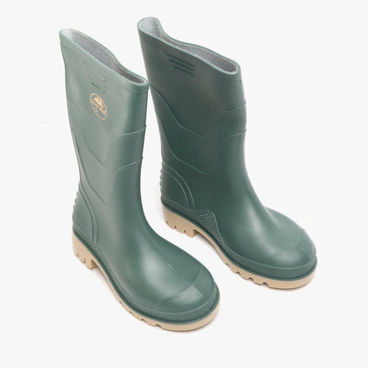 Stormwells SPLASH Kids Junior PVC Wellington Boots Green - Shuperb