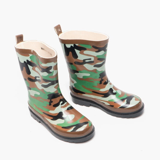 Stormwells W208E Boys Short Wellington Boots Camo - Shuperb