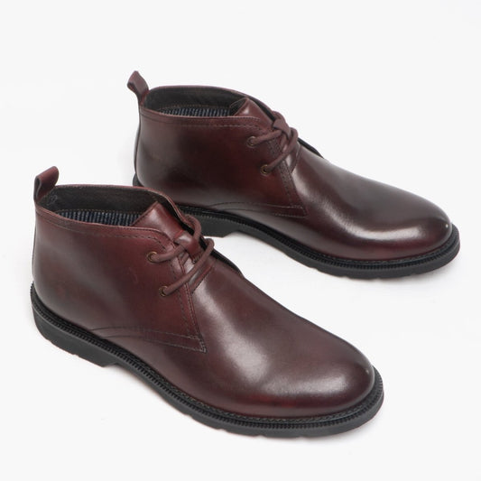 Roamers STEFAN Mens Leather Lace Up Chukka Boots Oxblood - Shuperb