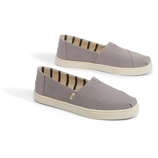 TOMS ALPARGATA Ladies Canvas Slip - On Shoes Grey - Shuperb