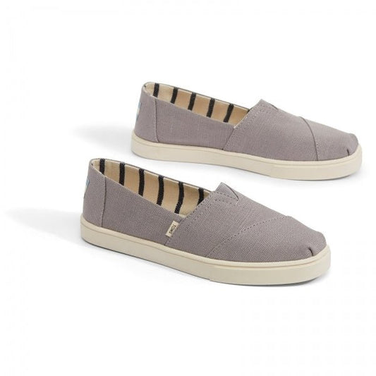 TOMS ALPARGATA Ladies Canvas Slip - On Shoes Grey - Shuperb