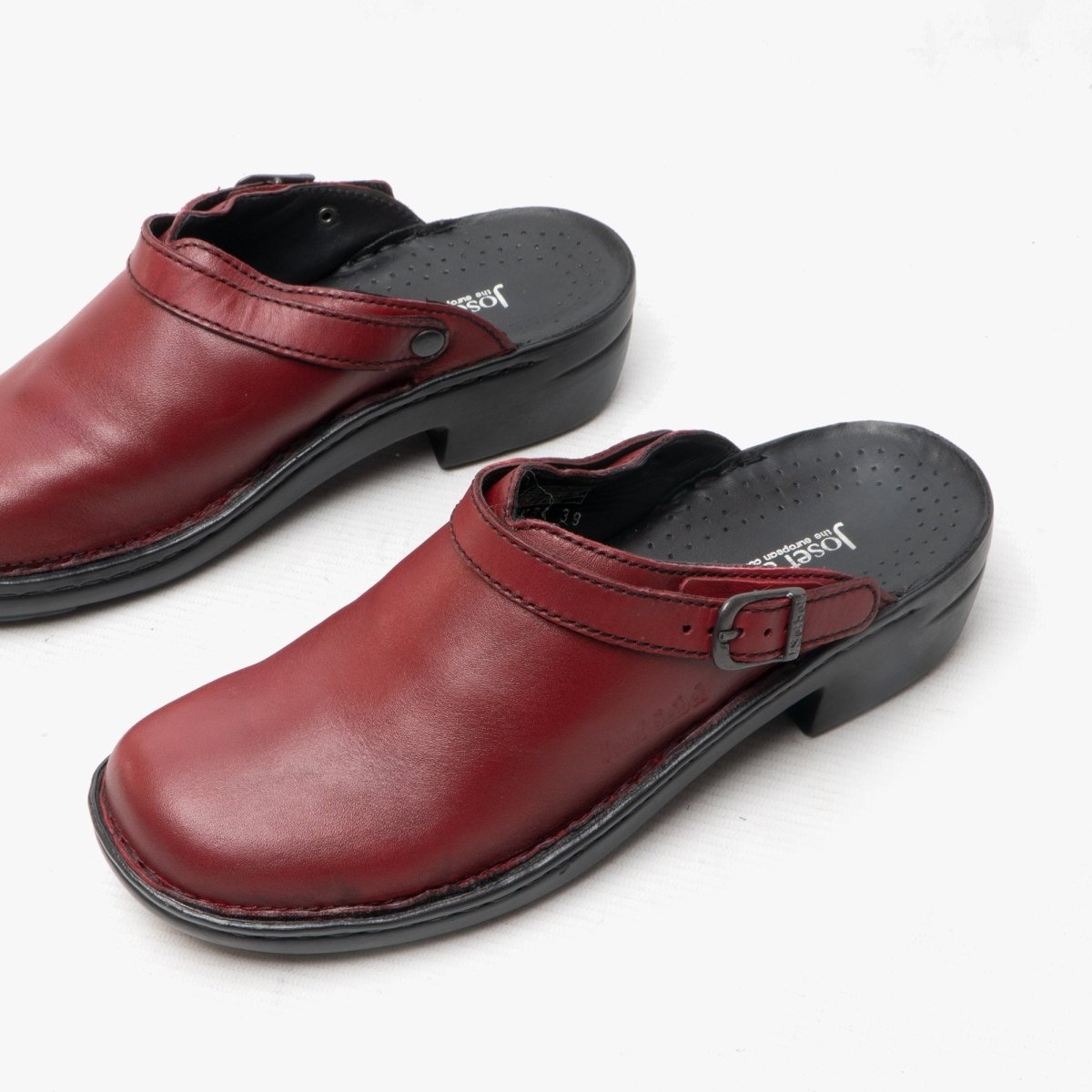 Josef Seibel BETSY Ladies Leather Mule Clogs Hibiscus - Shuperb