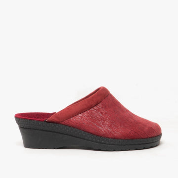 Rohde 2455 Ladies Slip On Mule Slippers Bordeaux - Shuperb