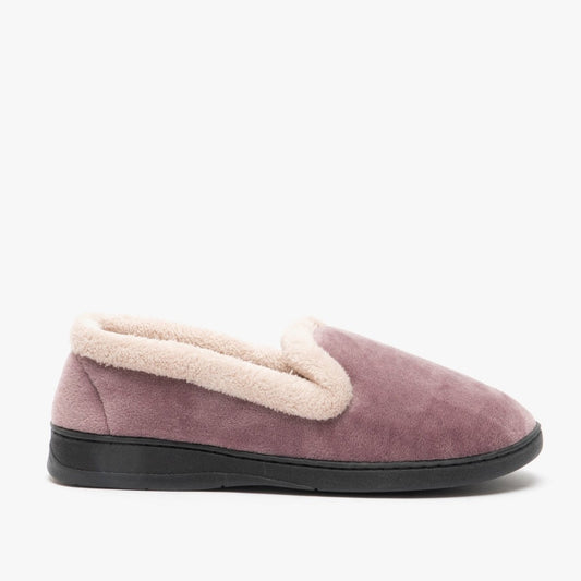 Jo & Joe CASHMERE Ladies Velour Full Slippers Lilac - Shuperb