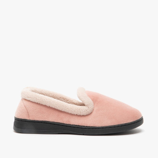 Jo & Joe CASHMERE Ladies Velour Full Slippers Blush - Shuperb