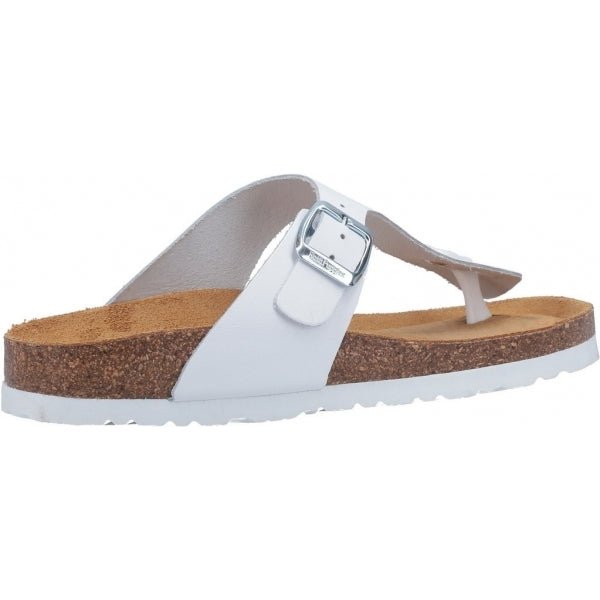 Hush Puppies KAYLA Ladies Leather Toe Post Sandals White - Shuperb