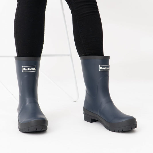 Barbour BANBURY Ladies Mid - Calf Wellington Boots Navy - Shuperb