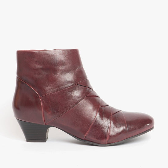 Lotus TARA Ladies Leather Ankle Boots Red - Shuperb