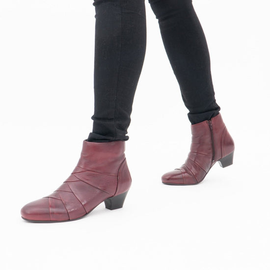 Lotus TARA Ladies Leather Ankle Boots Red - Shuperb