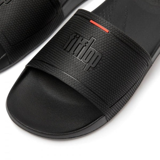 FitFlop IQUSHION SLIDE Ladies Rubber Sandals All Black - Shuperb