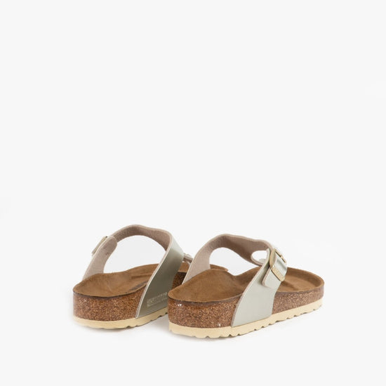 Birkenstock GIZEH 1015592 (Reg) Girls Birko - Flor Toe Post Sandals Electric Metallic Gold - Shuperb