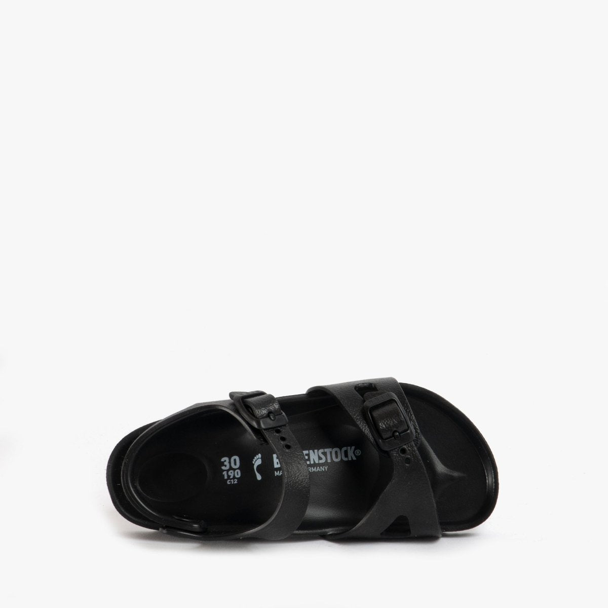 Birkenstock RIO 126113 (Nar) Kids EVA Two Strap Sandals Black - Shuperb