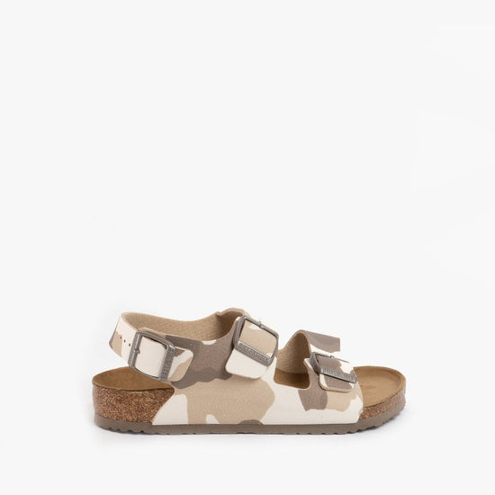 Birkenstock MILANO 1018986 (Reg) Boys Birko - Flor Two Strap Sandals Camo Almond - Shuperb