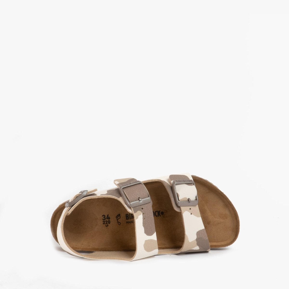 Birkenstock MILANO 1018986 (Reg) Boys Birko - Flor Two Strap Sandals Camo Almond - Shuperb