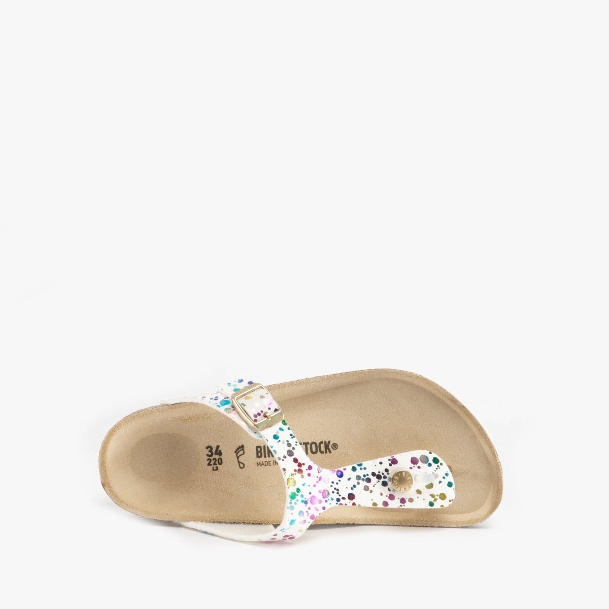 Birkenstock GIZEH 1019611 (Reg) Girls Toe Post Sandals Confetti White Pop - Shuperb