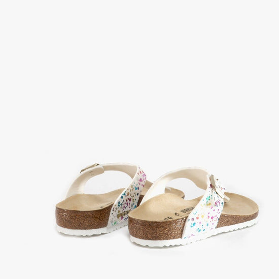 Birkenstock GIZEH 1019611 (Reg) Girls Toe Post Sandals Confetti White Pop - Shuperb