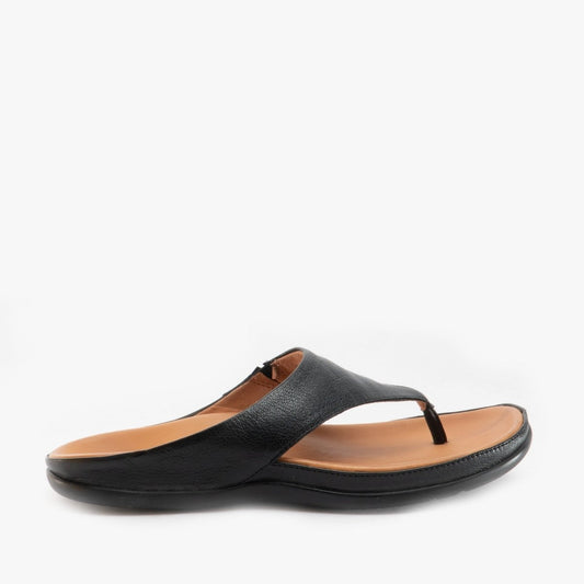 Strive MAUI Ladies Leather Toe Post Sandals Black - Shuperb