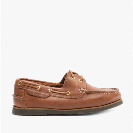 Hush Puppies HATTIE Ladies Leather Deck Shoes Tan - Shuperb