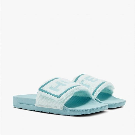 Hunter ORIGINAL LOGO SLIDE Ladies Sandals Spearmint/Eucalyptus - Shuperb