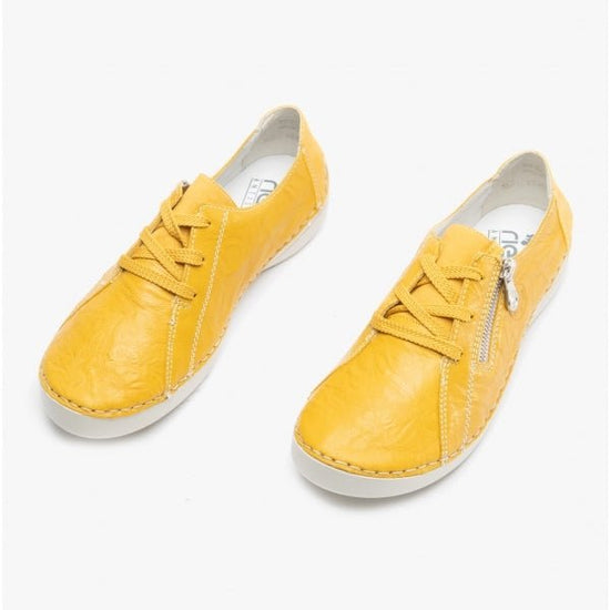 Rieker 52511 - 68 Ladies Leather Casual Shoes Yellow - Shuperb