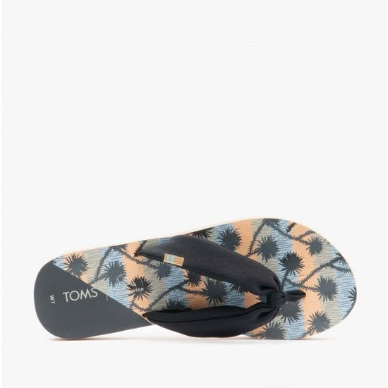 TOMS PIPER Ladies Jersey Flip Flops Black - Shuperb