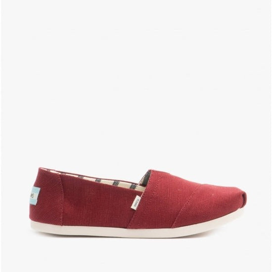 TOMS ALPARGATA Ladies Canvas Espadrille Shoes Red - Shuperb