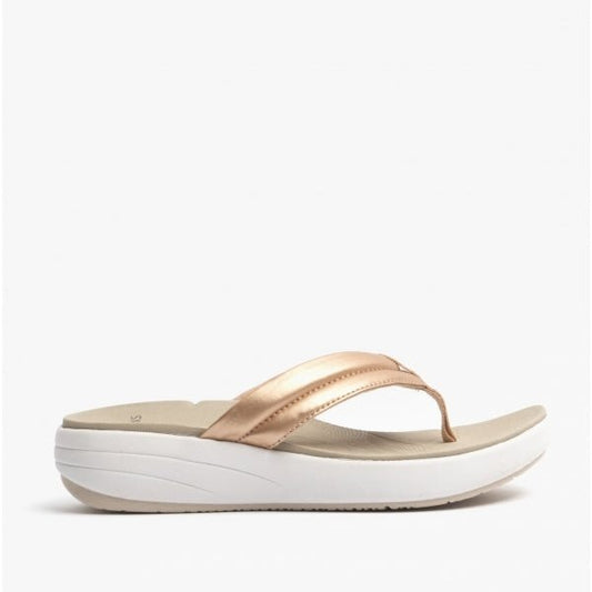 Earth Spirit GLEN Ladies Toe Post Sandals Rose Gold - Shuperb