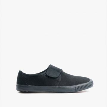 DEK Junior Touch Fastening Plimsolls Black - Shuperb