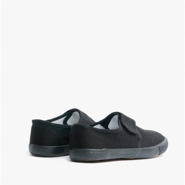 DEK Junior Touch Fastening Plimsolls Black - Shuperb